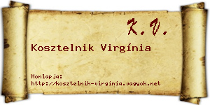 Kosztelnik Virgínia névjegykártya